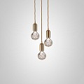 Crystal Bulb Chandelier 3 Piece - Clear