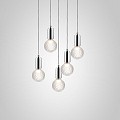 Crystal Bulb Chandelier 5 Piece - Frosted