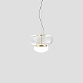 Faro Small Suspension Lamp With Painted Brass Frame