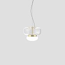 Faro Small Suspension Lamp With Painted Brass Frame