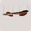 Omma Double Leaves Suspension Lamp - Matte Black