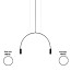 Volta Suspension Lamp - T-3535S-M - With Black Surface Canopy