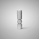 Fulcrum Candlestick White Marble Small