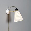 Hector Medium Pleat PSC Wall Lamp - Grey Braided Cable