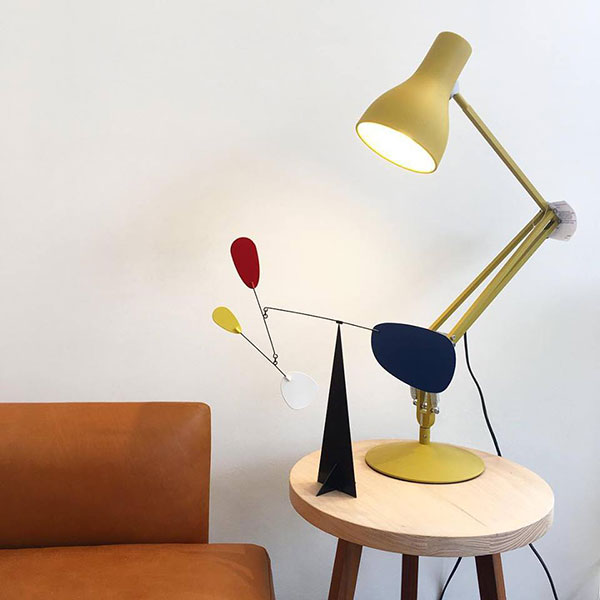 yellow anglepoise lamp