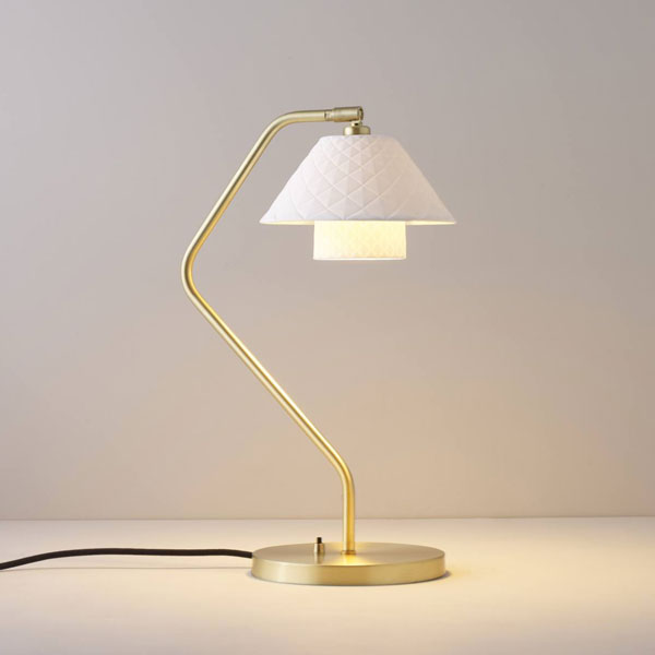 Natural White Oxford Double Desk Lamp Halogen Non Dimmable By