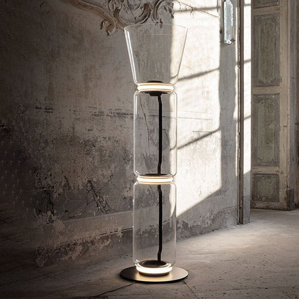 Noctambule 2 High Cylinders Cone Small Base Floor Lamp