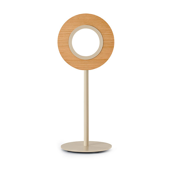 Lens Circular Table Lamp - Matt Ivory