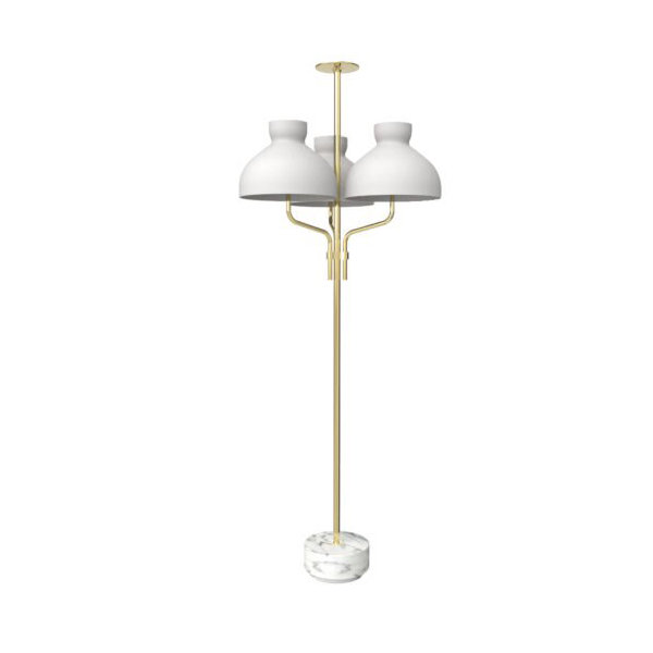 Arenzano Tre Fiamme Floor Lamp - Carrara Marble