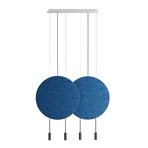 Revolta Suspension - L73S.2D-M - With Acoustic Panel & White Canopy