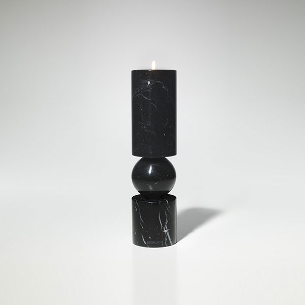 Fulcrum Candlestick Black Marble Small