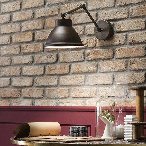 Koninklijke familie munt Vesting Brass & Iron Loft Wall Lamp (LED, Non-Dimmable) by IL Fanale