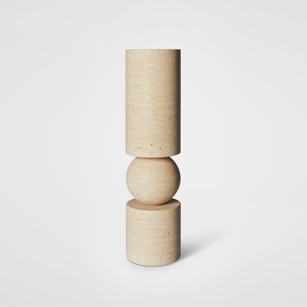 Fulcrum Small Candlestick Travertine