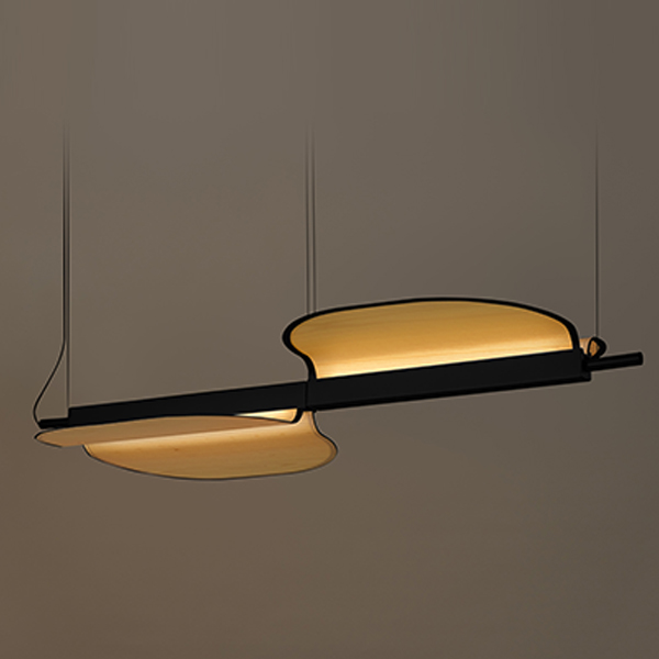 Omma 2 Leaves Suspension Lamp - Matt Black