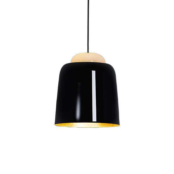 Teodora S5 Suspension Lamp With Covering in Black Fabric