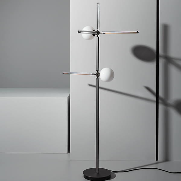 Pinocchio Floor Lamp With Dark Burnished Brass Structure