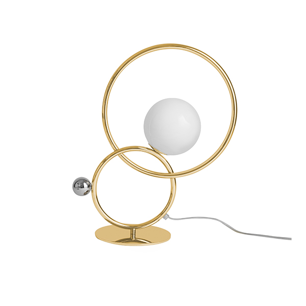 ZOE Table Lamp With Polished Chrome Metal Sphere