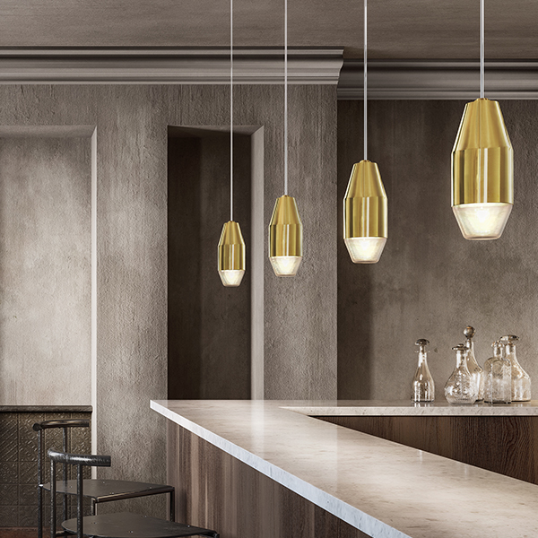 Brass Yuma Suspension Lamp (LED, by KDLN (kundalini)