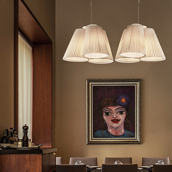 Florinda 3 Suspension Lamp - Pleated Fabric