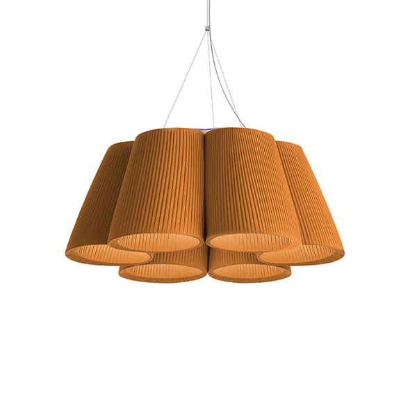 Florinda 6 Suspension Lamp - Pleated Fabric