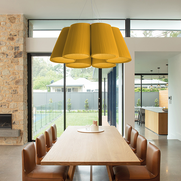 Florinda 6 Suspension Lamp - Pleated Ribbon Fabric