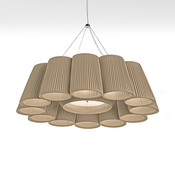 Florinda 12 Suspension Lamp - Pleated Ribbon Fabric
