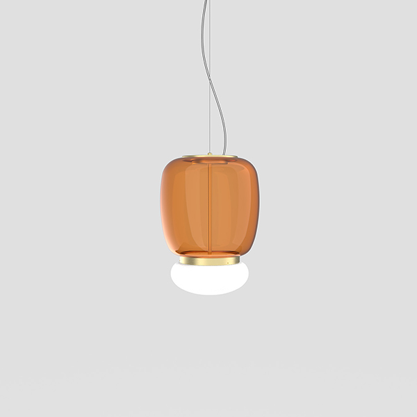 Faro Large Suspension Lamp With Painted Brass Frame