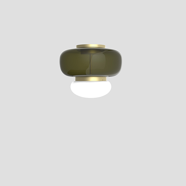 Faro Small Ceiling Lamp With Painted Brass Frame