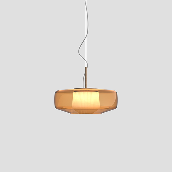 Plisse Suspension Lamp - Bronze Structure