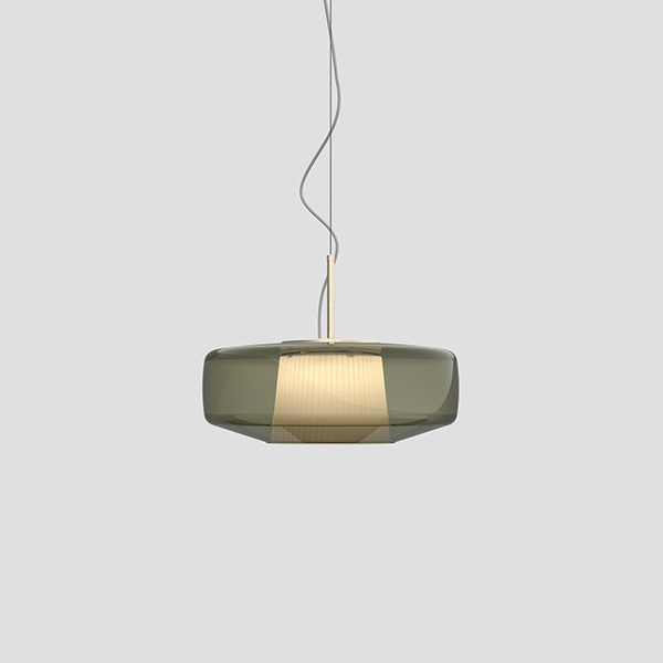 Plisse Suspension Lamp - Matt Steel Structure