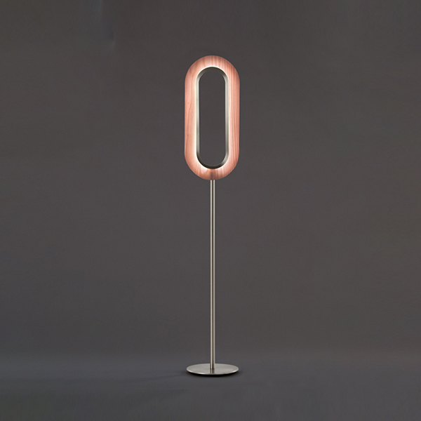 Lens Oval Floor Lamp - Matte Nickel