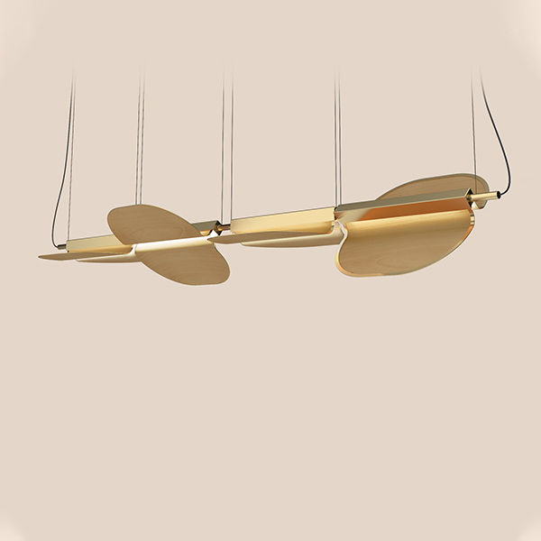 Omma Double Leaves Suspension Lamp - Gold