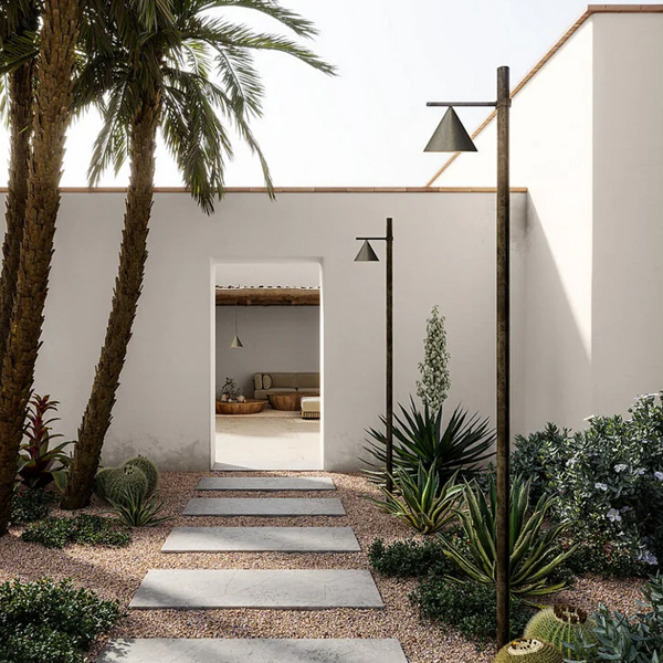 Cone Outdoor Floor Lamp - A