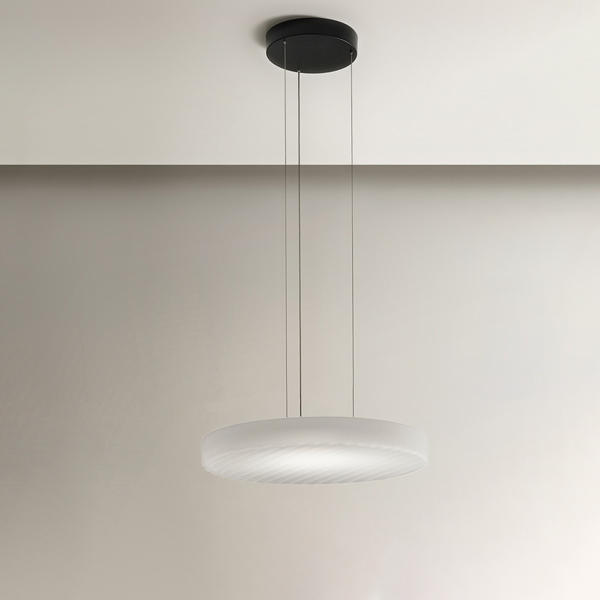 Côte Suspension Lamp - Frosted Smoky Grey Glass