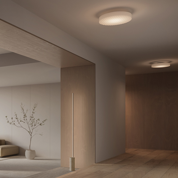 Côte 37cm Ceiling Lamp - Frosted Smoky Grey Glass