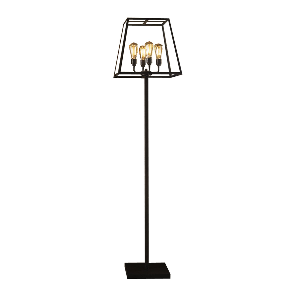 Weathered Brass & Clear Glass Quad Floor Lamp (LED, NonDimmable) by