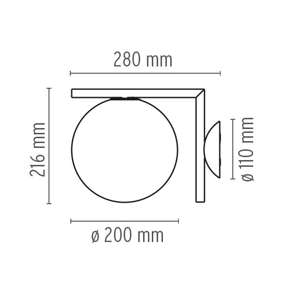 lever astronomi Bliv såret Chrome IC C/W1 Wall Lamp (LED, Dimmable) by Flos