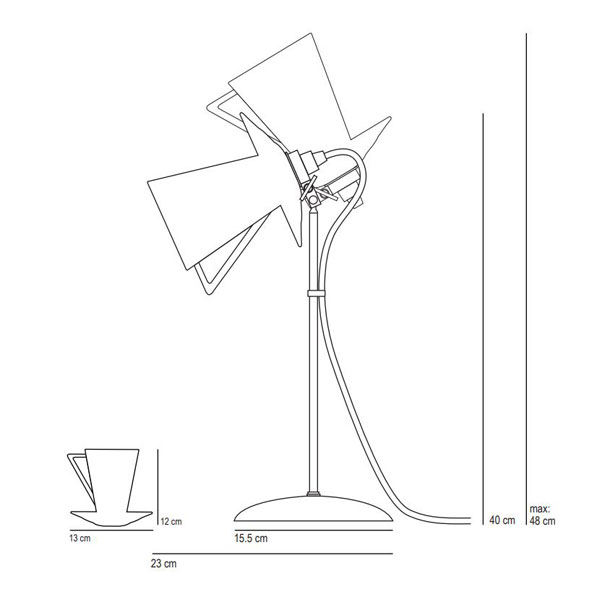 Natural White Teacup Table Lamp (LED, NonDimmable) by Original BTC