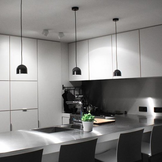 White Wan Suspension (Halogen, Without dimmer) by Flos