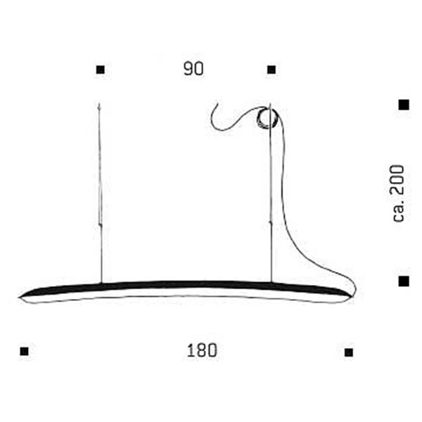 Silver Blow Me Up Suspension Lamp 180 Cm Led Strip Dimmable By Il Fanale
