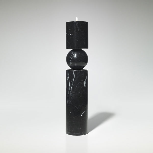 Fulcrum Candlestick Black Marble Large