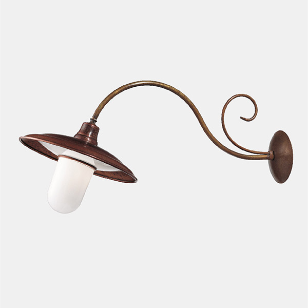 Brass & Copper With White Glass Barchessa Large Outdoor Wall Lamp (LED,  Non-Dimmable) by Roger Pradier