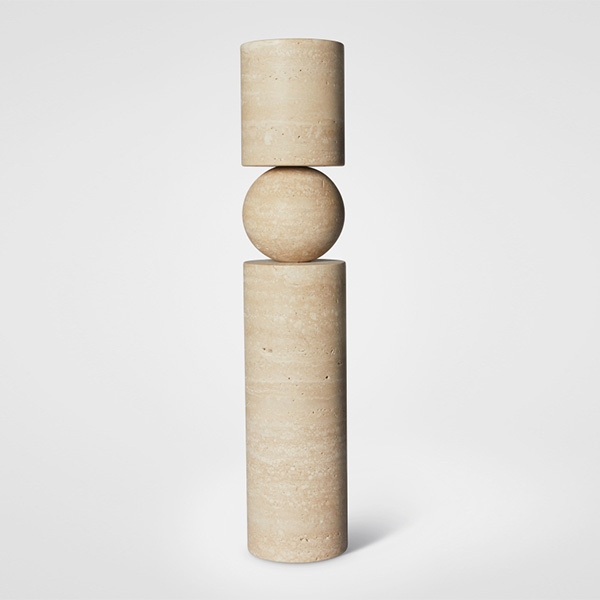 Fulcrum Large Candlestick Travertine