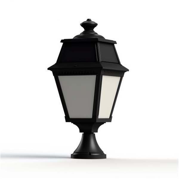 Jet Black AVENUE 2 - MODEL N°5 -Bollards - With OPAL PMMA DIFFUSER